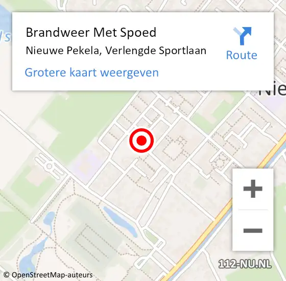 Locatie op kaart van de 112 melding: Brandweer Met Spoed Naar Nieuwe Pekela, Verlengde Sportlaan op 8 juli 2023 00:21