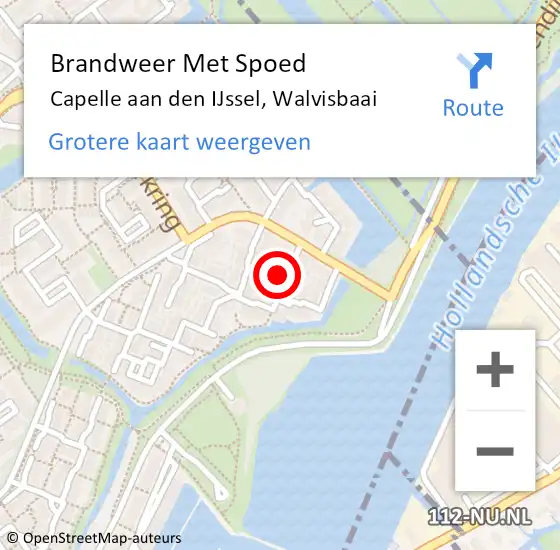 Locatie op kaart van de 112 melding: Brandweer Met Spoed Naar Capelle aan den IJssel, Walvisbaai op 8 juli 2023 00:40