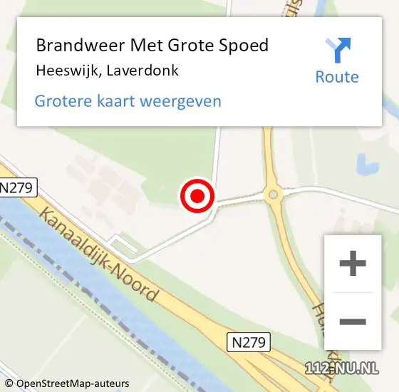 Locatie op kaart van de 112 melding: Brandweer Met Grote Spoed Naar Heeswijk, Laverdonk op 8 juli 2023 00:47