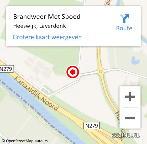 Locatie op kaart van de 112 melding: Brandweer Met Spoed Naar Heeswijk, Laverdonk op 8 juli 2023 00:54