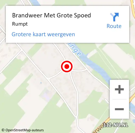 Locatie op kaart van de 112 melding: Brandweer Met Grote Spoed Naar Rumpt op 8 juli 2023 01:14