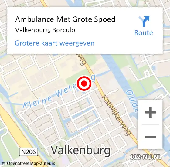 Locatie op kaart van de 112 melding: Ambulance Met Grote Spoed Naar Valkenburg, Borculo op 8 juli 2023 01:47