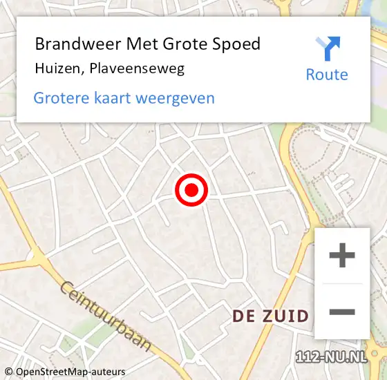 Locatie op kaart van de 112 melding: Brandweer Met Grote Spoed Naar Huizen, Plaveenseweg op 8 juli 2023 03:16