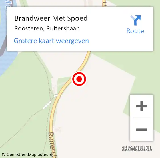 Locatie op kaart van de 112 melding: Brandweer Met Spoed Naar Roosteren, Ruitersbaan op 8 juli 2023 07:02