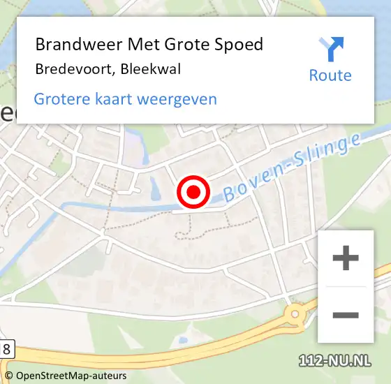 Locatie op kaart van de 112 melding: Brandweer Met Grote Spoed Naar Bredevoort, Bleekwal op 8 juli 2023 08:34