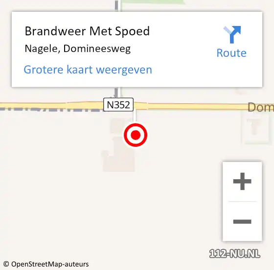 Locatie op kaart van de 112 melding: Brandweer Met Spoed Naar Nagele, Domineesweg op 8 juli 2023 09:28