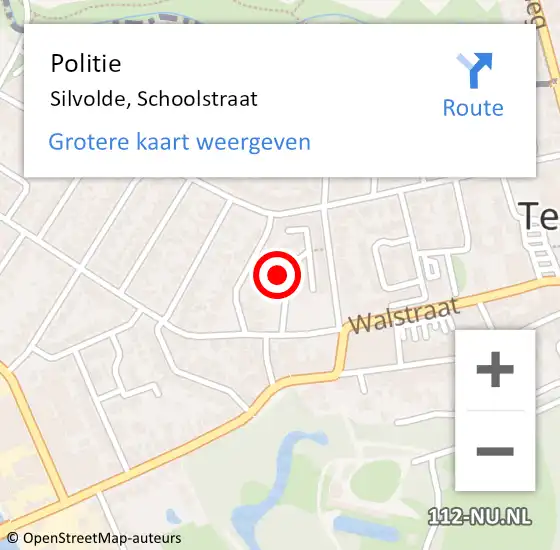 Locatie op kaart van de 112 melding: Politie Silvolde, Schoolstraat op 8 juli 2023 09:31