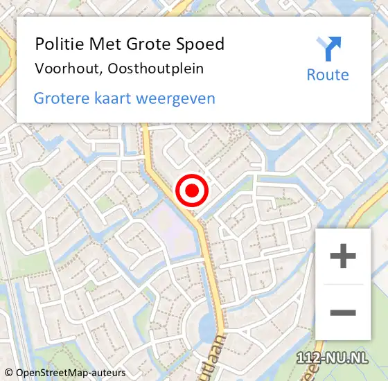 Locatie op kaart van de 112 melding: Politie Met Grote Spoed Naar Voorhout, Oosthoutplein op 8 juli 2023 09:58