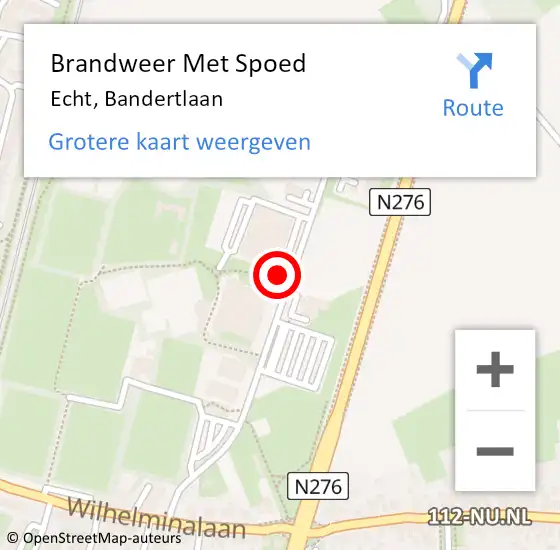 Locatie op kaart van de 112 melding: Brandweer Met Spoed Naar Echt, Bandertlaan op 8 juli 2023 10:58