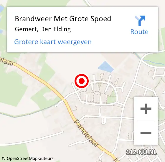 Locatie op kaart van de 112 melding: Brandweer Met Grote Spoed Naar Gemert, Den Elding op 8 juli 2023 11:47