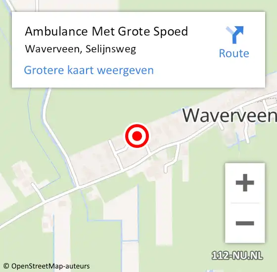 Locatie op kaart van de 112 melding: Ambulance Met Grote Spoed Naar Waverveen, Selijnsweg op 8 juli 2023 12:16