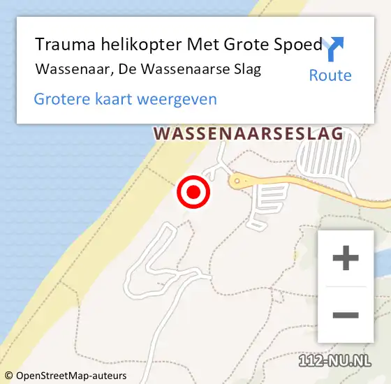 Locatie op kaart van de 112 melding: Trauma helikopter Met Grote Spoed Naar Wassenaar, De Wassenaarse Slag op 8 juli 2023 12:45