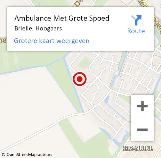 Locatie op kaart van de 112 melding: Ambulance Met Grote Spoed Naar Brielle, Hoogaars op 8 juli 2023 13:34