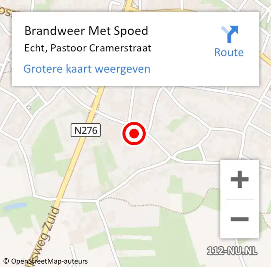 Locatie op kaart van de 112 melding: Brandweer Met Spoed Naar Echt, Pastoor Cramerstraat op 8 juli 2023 14:04