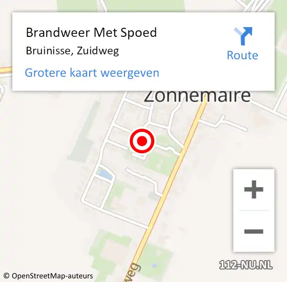 Locatie op kaart van de 112 melding: Brandweer Met Spoed Naar Bruinisse, Zuidweg op 8 juli 2023 14:27