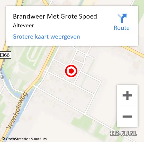 Locatie op kaart van de 112 melding: Brandweer Met Grote Spoed Naar Alteveer op 8 juli 2023 14:44