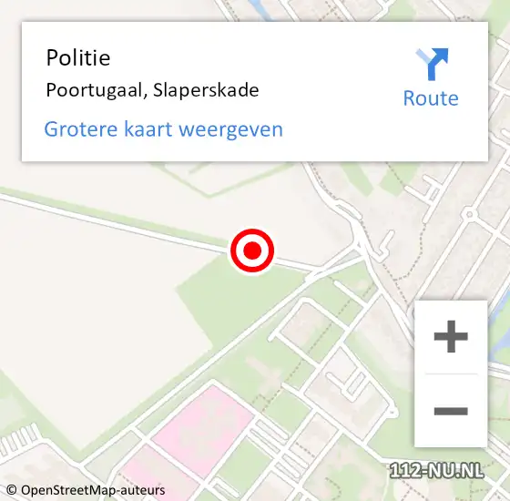 Locatie op kaart van de 112 melding: Politie Poortugaal, Slaperskade op 8 juli 2023 15:02