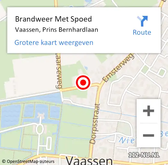 Locatie op kaart van de 112 melding: Brandweer Met Spoed Naar Vaassen, Prins Bernhardlaan op 8 juli 2023 15:09