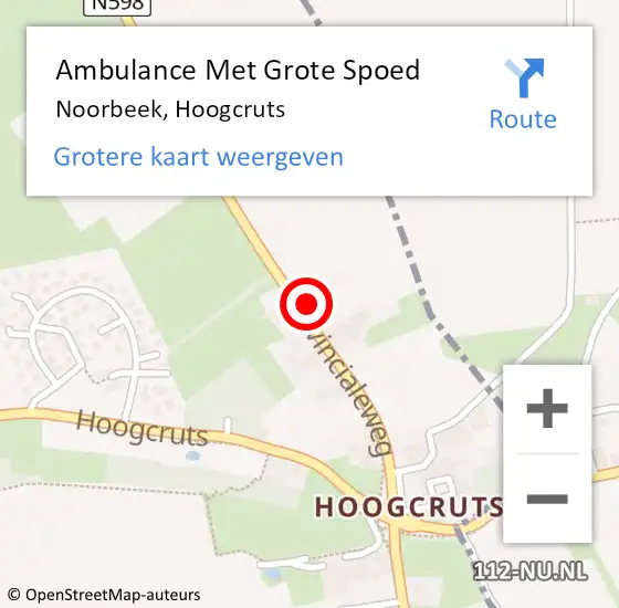 Locatie op kaart van de 112 melding: Ambulance Met Grote Spoed Naar Noorbeek, Hoogcruts op 1 september 2014 01:13