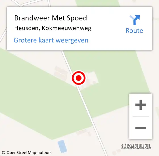 Locatie op kaart van de 112 melding: Brandweer Met Spoed Naar Heusden, Kokmeeuwenweg op 8 juli 2023 15:34