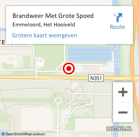 Locatie op kaart van de 112 melding: Brandweer Met Grote Spoed Naar Emmeloord, Het Hooiveld op 8 juli 2023 16:02