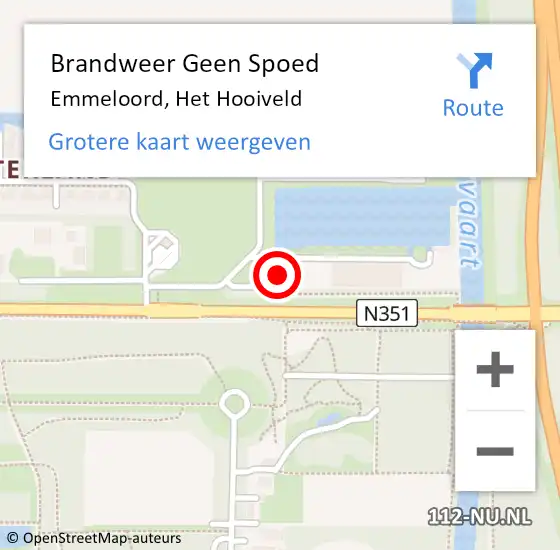 Locatie op kaart van de 112 melding: Brandweer Geen Spoed Naar Emmeloord, Het Hooiveld op 8 juli 2023 16:09