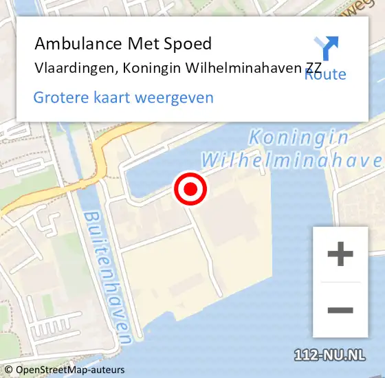 Locatie op kaart van de 112 melding: Ambulance Met Spoed Naar Vlaardingen, Koningin Wilhelminahaven ZZ op 8 juli 2023 16:25