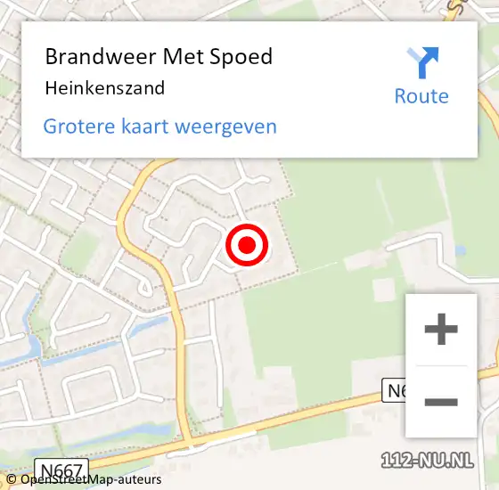 Locatie op kaart van de 112 melding: Brandweer Met Spoed Naar Heinkenszand op 8 juli 2023 16:36