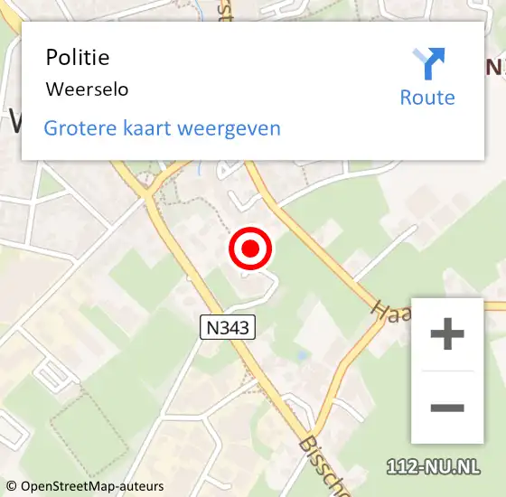 Locatie op kaart van de 112 melding: Politie Weerselo op 8 juli 2023 16:36