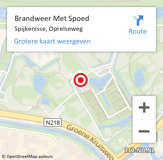 Locatie op kaart van de 112 melding: Brandweer Met Spoed Naar Spijkenisse, Oprelseweg op 8 juli 2023 16:58