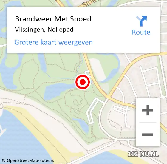 Locatie op kaart van de 112 melding: Brandweer Met Spoed Naar Vlissingen, Nollepad op 8 juli 2023 17:31