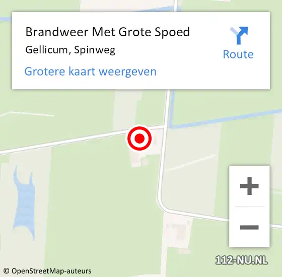 Locatie op kaart van de 112 melding: Brandweer Met Grote Spoed Naar Gellicum, Spinweg op 8 juli 2023 17:39