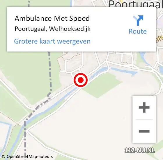 Locatie op kaart van de 112 melding: Ambulance Met Spoed Naar Poortugaal, Welhoeksedijk op 8 juli 2023 18:02