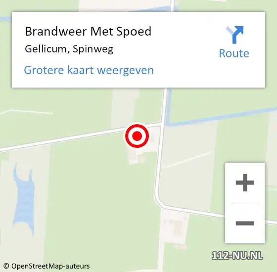 Locatie op kaart van de 112 melding: Brandweer Met Spoed Naar Gellicum, Spinweg op 8 juli 2023 18:19