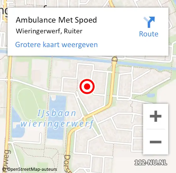 Locatie op kaart van de 112 melding: Ambulance Met Spoed Naar Wieringerwerf, Ruiter op 8 juli 2023 18:25