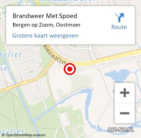 Locatie op kaart van de 112 melding: Brandweer Met Spoed Naar Bergen op Zoom, Oostmoer op 8 juli 2023 19:00