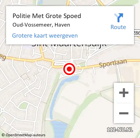 Locatie op kaart van de 112 melding: Politie Met Grote Spoed Naar Oud-Vossemeer, Haven op 8 juli 2023 19:15