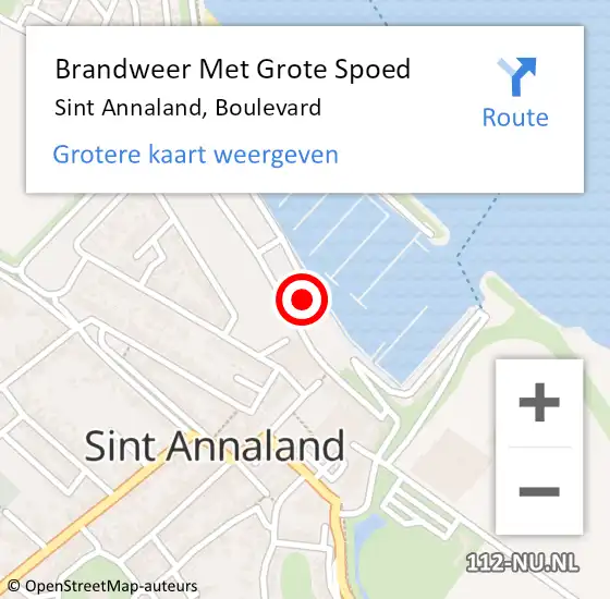 Locatie op kaart van de 112 melding: Brandweer Met Grote Spoed Naar Sint Annaland, Boulevard op 8 juli 2023 19:17