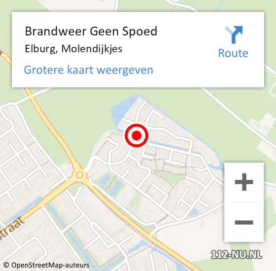 Locatie op kaart van de 112 melding: Brandweer Geen Spoed Naar Elburg, Molendijkjes op 8 juli 2023 19:35