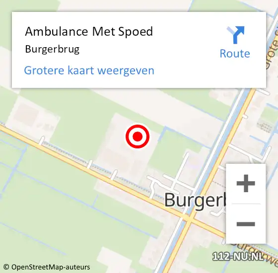 Locatie op kaart van de 112 melding: Ambulance Met Spoed Naar Burgerbrug op 8 juli 2023 19:43