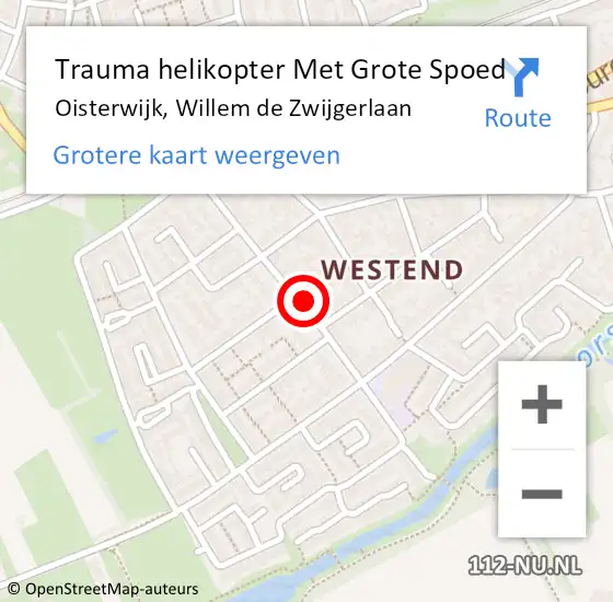 Locatie op kaart van de 112 melding: Trauma helikopter Met Grote Spoed Naar Oisterwijk, Willem de Zwijgerlaan op 8 juli 2023 19:46