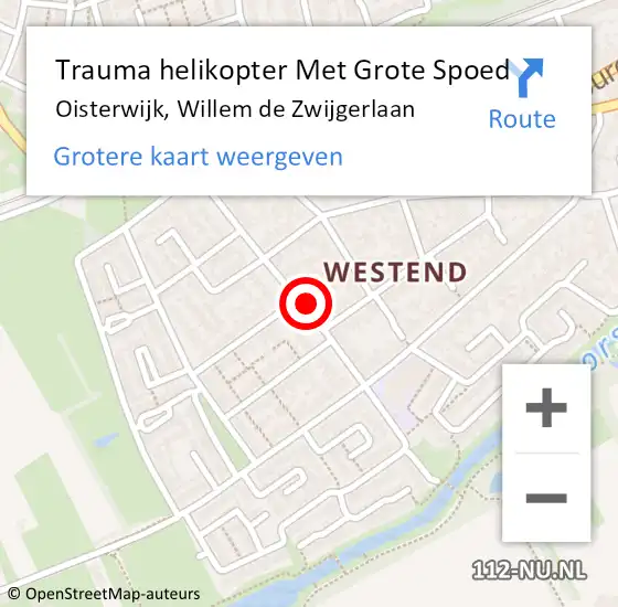 Locatie op kaart van de 112 melding: Trauma helikopter Met Grote Spoed Naar Oisterwijk, Willem de Zwijgerlaan op 8 juli 2023 19:47