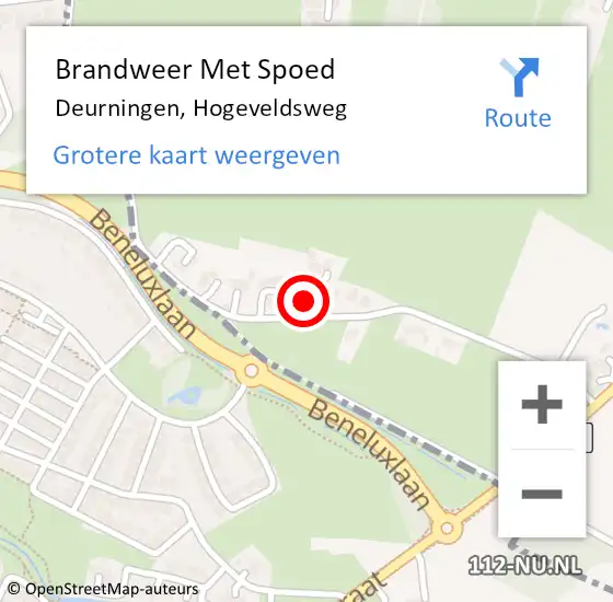 Locatie op kaart van de 112 melding: Brandweer Met Spoed Naar Deurningen, Hogeveldsweg op 8 juli 2023 20:01