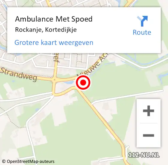 Locatie op kaart van de 112 melding: Ambulance Met Spoed Naar Rockanje, Kortedijkje op 8 juli 2023 20:21