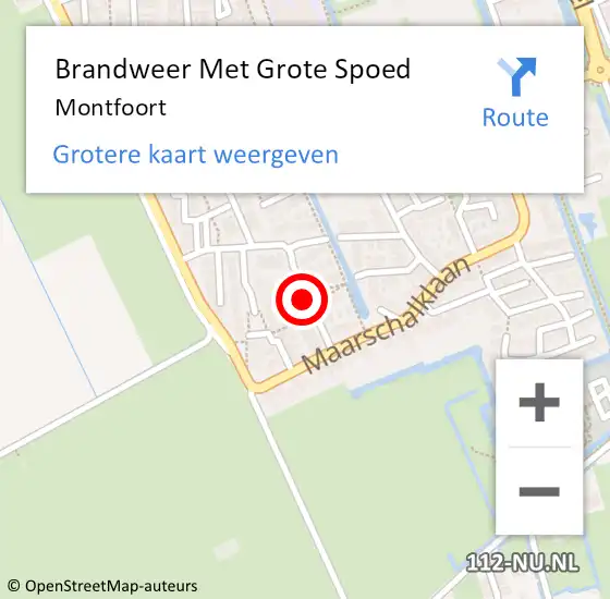 Locatie op kaart van de 112 melding: Brandweer Met Grote Spoed Naar Montfoort op 8 juli 2023 20:35