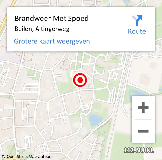 Locatie op kaart van de 112 melding: Brandweer Met Spoed Naar Beilen, Altingerweg op 8 juli 2023 21:28