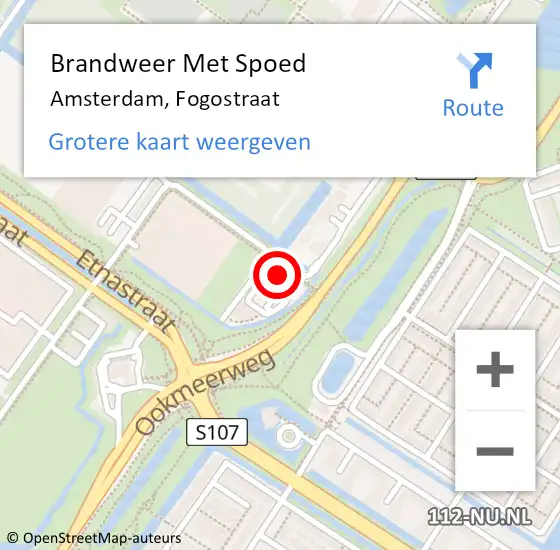 Locatie op kaart van de 112 melding: Brandweer Met Spoed Naar Amsterdam, Fogostraat op 8 juli 2023 21:32