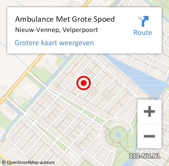 Locatie op kaart van de 112 melding: Ambulance Met Grote Spoed Naar Nieuw-Vennep, Velperpoort op 8 juli 2023 22:12