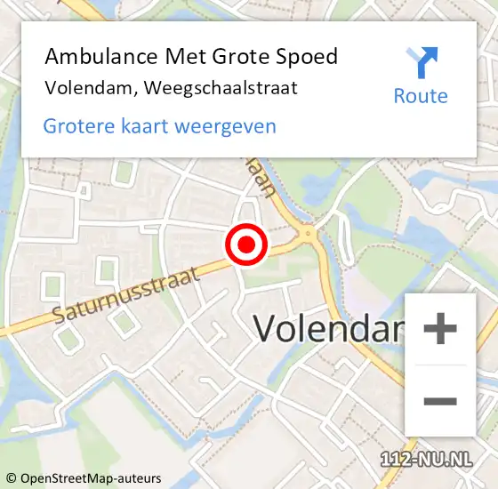 Locatie op kaart van de 112 melding: Ambulance Met Grote Spoed Naar Volendam, Weegschaalstraat op 8 juli 2023 22:42