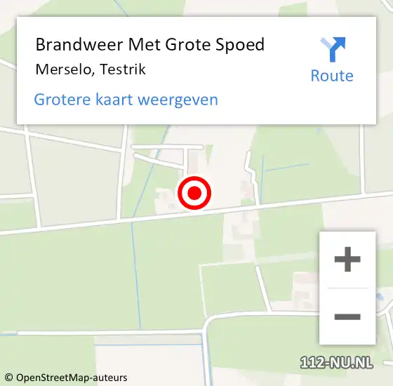 Locatie op kaart van de 112 melding: Brandweer Met Grote Spoed Naar Merselo, Testrik op 8 juli 2023 22:49